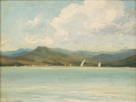Carlo Sartorelli (1896-1956)  - Paesaggio lacustre
