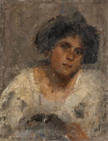 Giovanni  Trussardi Volpi (Clusone 1875-Lovere 1921)  - Ritratto femminile