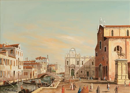 P. Martelli (attivo nel secolo XX)  - Venezia, campo Santi Giovanni e Paolo