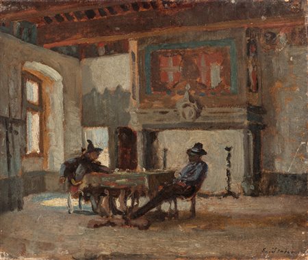 Eugène Louis Gabriel Isabey (Parigi 1803-Montévrain 1886)  - I contrabbandieri, 1884