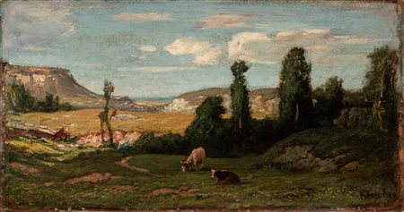 Vittorio Bussolino (Torino 1853-1922)  - Al pascolo