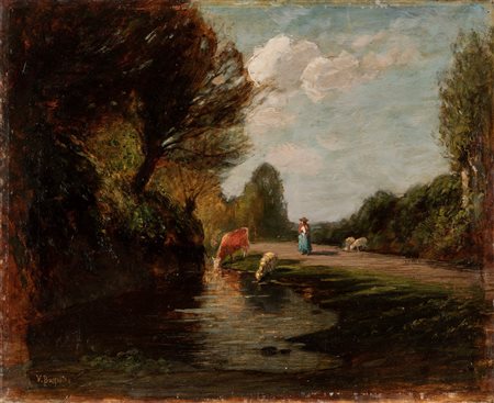 Vittorio Bussolino (Torino 1853-1922)  - Lungo il fiume