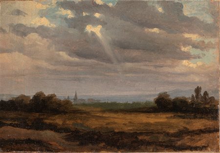 Cesare Cavaliè (Bergamo 1835-1907)  - Paesaggio bergamasco
