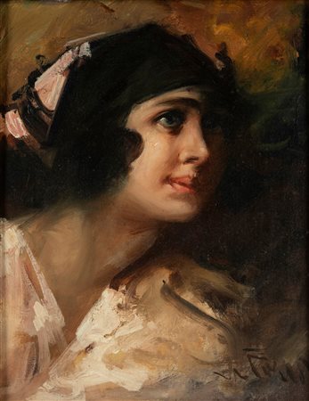 Mario Pobbiati (Milano 1887-1956)  - Ritratto femminile