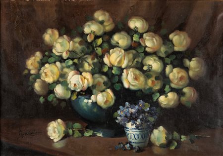 Mario Salimbeni (Milano 1874-Torino 1942)  - Vaso di fiori