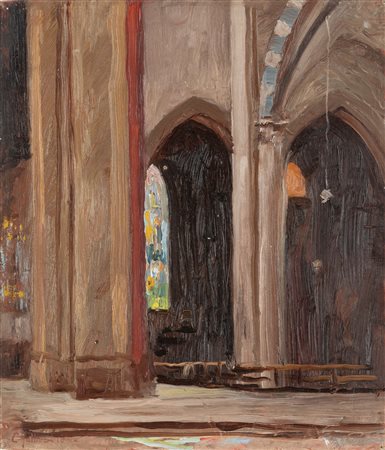 Galbusera (Scuola italiana, fine XIX - inizio XX secolo)  - Interno di chiesa