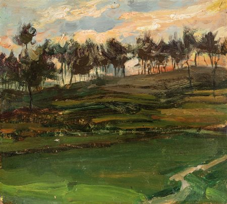 Matteo Olivero (Acceglio 1879-Saluzzo 1932)  - Crepuscolo, 1910