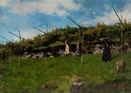Enrico Reycend (Torino 1855-1928)  - La vendemmia