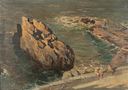 Giuseppe Caselli (Luzzara 1893-La Spezia 1976)  - Riposo sulla riviera ligure