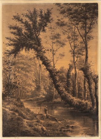 Conrad Martens (Londra 1801-Sydney 1878)  - Lungo il fiume