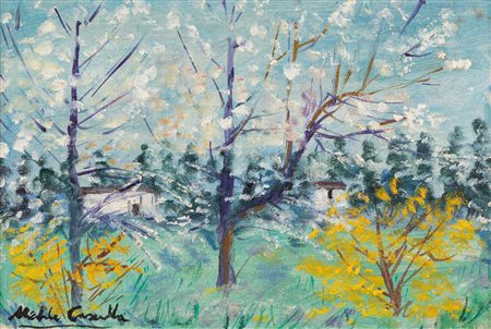 Michele Cascella (Ortona 1892-Milano 1989)  - Primavera nel podere