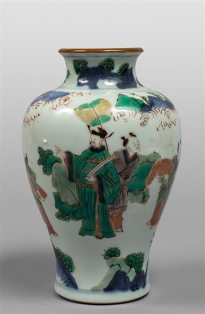 Piccolo vaso in porcellana bianca decorato in 