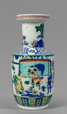 Vaso in porcellana decorato in policromia con 