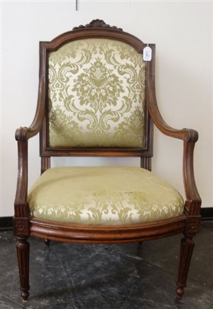 Coppia di poltrone Luigi XVI in noce, Genova  