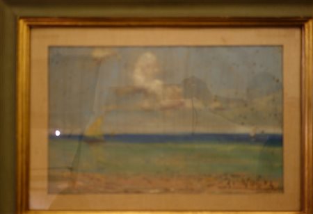 E.Michetti<br>Barche a vela<br>pastello su carta  