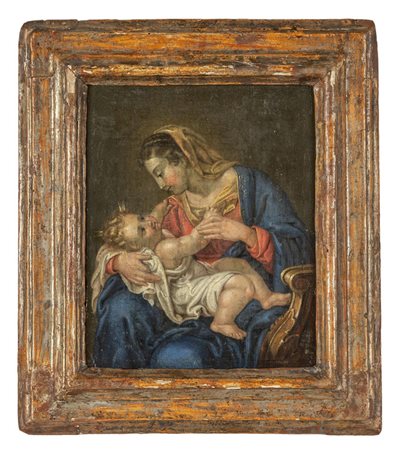 Scuola toscana sec.XVII "Madonna con Bambino" 