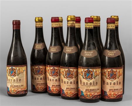 Dodici bottiglie di Barolo (annate dal'58 al'62)