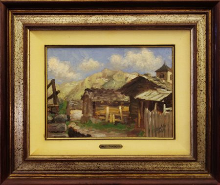 Emilio Bocchi<br>Baite di montagna<br>olio su 
