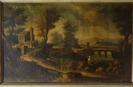 Scuola veneta sec.XX "Personaggi in riva al 