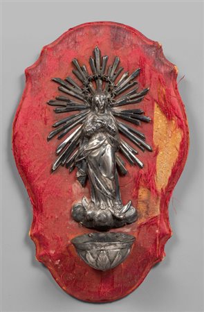 Madonnina, acquasantiera in argento, Genova sec. 