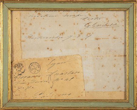 Cornice contenente lettera autografa di Giuseppe 