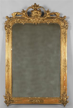 Grande specchiera Luigi Filippo in legno 