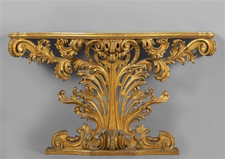 Console da muro in legno intagliato e dorato, 
