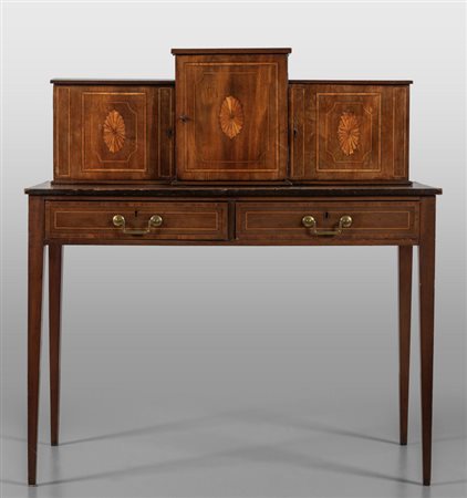 Scrittoio da muro con alzata con cassetti, 