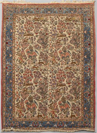 Tappeto decorato con alberi ed animali, inizi 