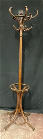 Appendiabiti in legno di faggio curvato al vapore. Secolo XX. (h cm 197) (difet