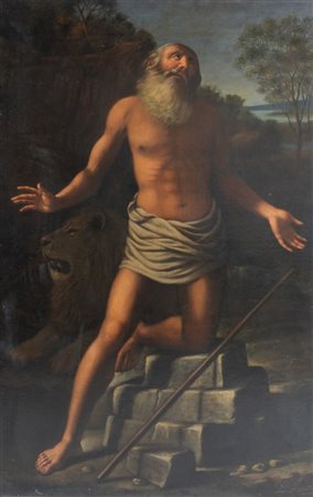 GIOVANNI VENANZI (Pesaro 1628 - 1705). "San Girolamo", 1688. Olio su tela. Cm...