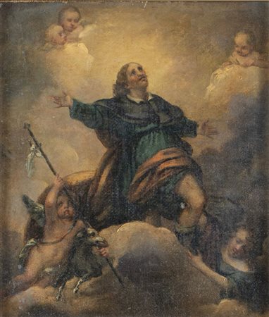 Maestro della fine del XVIII secolo - inizio del XIX secolo. "Santo in...