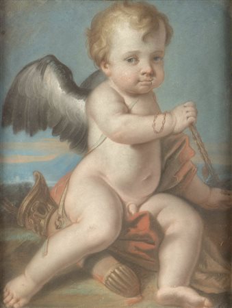 Maestro del XVIII secolo. "Cupido". Pastello su carta. Cm 50x38.
