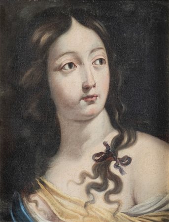 Maestro del XVIII secolo. "Giovane donna" Olio su tela. Cm 43x34.