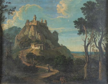 Maestro della fine del XVIII secolo - inizio del XIX secolo. "Paesaggio di...