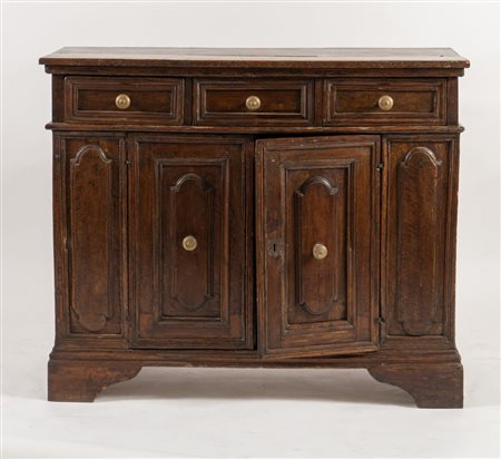 Credenza rustica in diverse essenze. Emilia/Bologna, seconda metà del XVII...