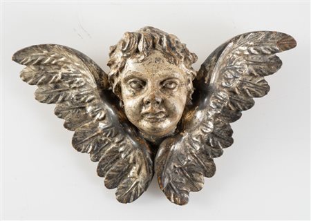 Cherubino in legno intagliato e argentato. Emilia/Lombardia, fine del XVII...