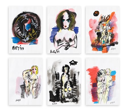 FILIPPO AUTI (1934-2007) - Lotto unico di 6 opere: