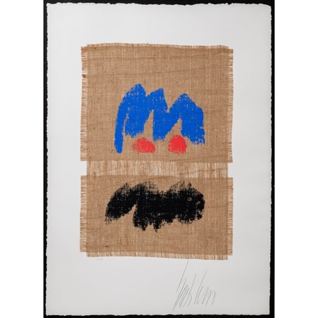 SALVATORE EMBLEMA, Serigrafia a colori su tela di juta