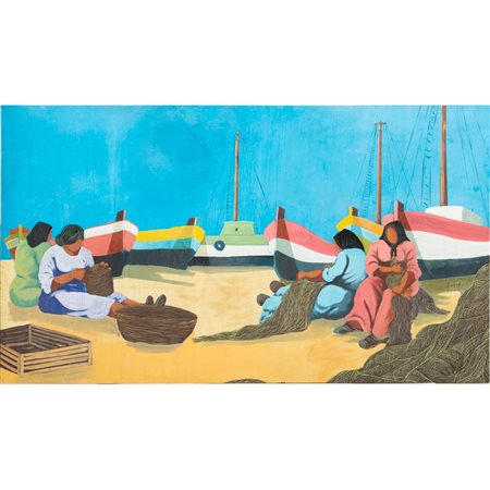 GIUSEPPE UZZACO
Barche a secco 
Olio su masonite