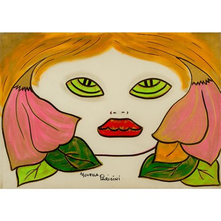 NOVELLA PARIGINI, Volto femminile, Olio su tela