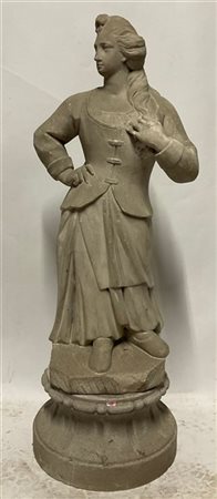 Scultore del secolo XIX - XX "Figura femminile" Scultura in pietra (h. cm 70) po