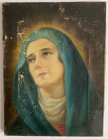 Ignoto della seconda metà del XIX secolo, "Madonna piangente" olio su tela (cm