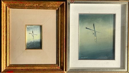 Natalino Mucci Lotto composto da due oli su tela e uno su compensato raffigurant