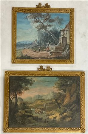 Ignoto di inizio XIX Secolo, Lotto di due gouache su carta di diversi soggetti