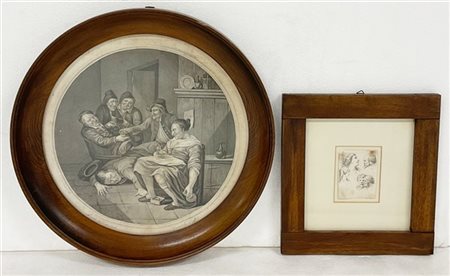 Lotto composto da due incisioni all'acquaforte su carta di cui una di Stefano D