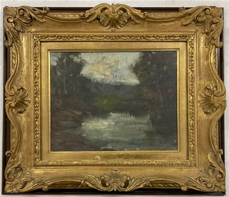 Italo Oslavia "Malinconia" olio su compensato (cm 30x34) Firmato in basso a dest