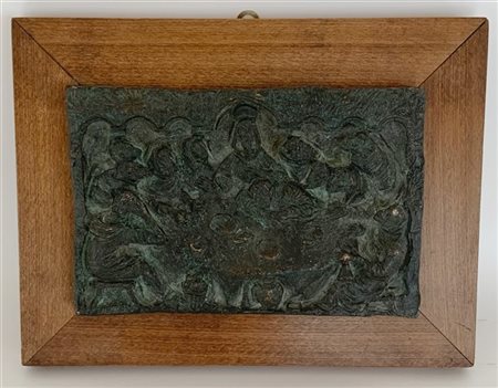 Eros Pellini "Ultima cena" bassorilievo in bronzo montato su cornice in legno (m