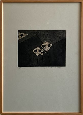 Enrico Della Torre "Senza titolo" acquaforte e acquatinta (foglio cm 37,5x26,5)