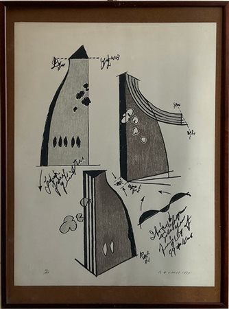 Kengiro Azuma "Senza titolo" litografia (cm 62x45,5) firmata e numerata III/XII